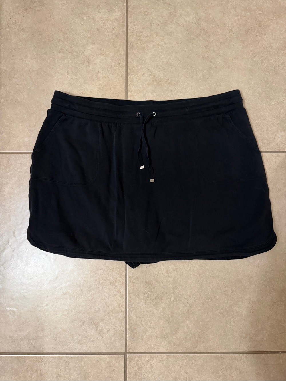 croft & barrow Black Drawstring Skort with Pockets